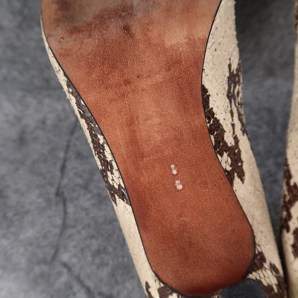 Jon Josef Shoes Womens 8.5 Pumps Fashion Leather Peep Toe Stiletto Snakeskin - Picture 15 of 16